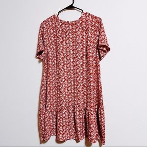 KNOX ROSE red floral peplum style dress